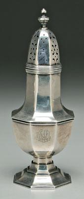 Appraisal: English silver caster paneled urn form marks for Chester partial