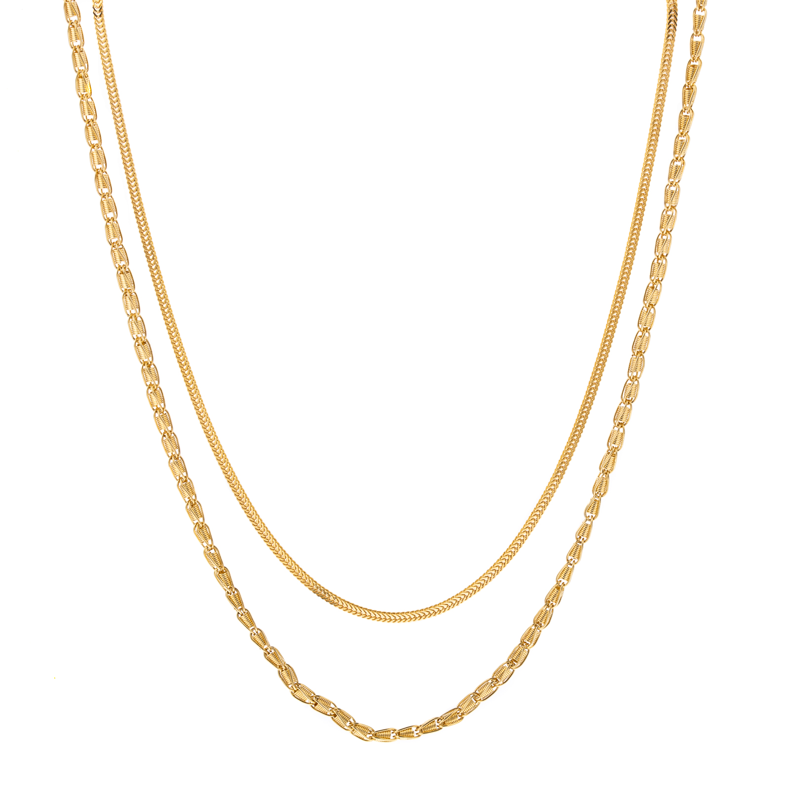 Appraisal: TWO FANCY LINK CHAIN NECKLACES IN K K yellow gold