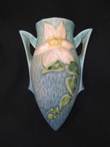 Appraisal: Roseville Pottery Peony Wall Pocket blue 's light crazing