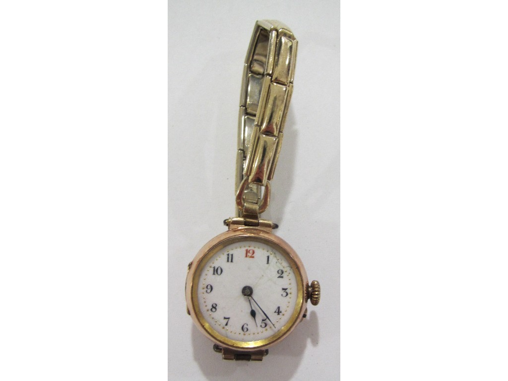 Appraisal: Ladies early th century ct gold cased wrist watch on