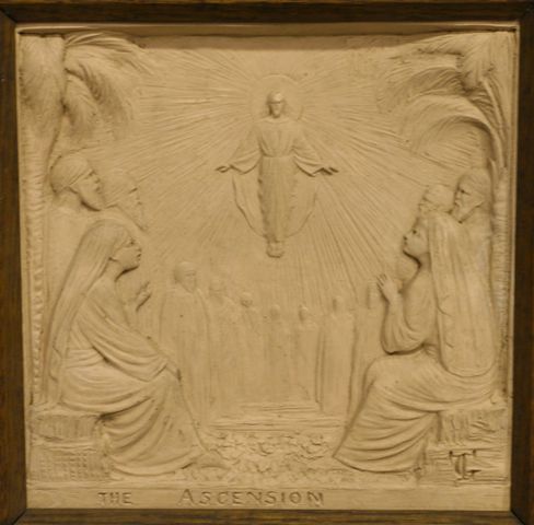 Appraisal: A George Tinworth terracotta plaque 'The Ascension' incised monogram to