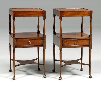 Appraisal: Pair Chippendale style side tables mahogany each with dovetailed drawer