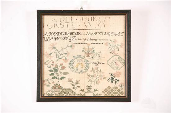 Appraisal: PENNSYLVANIA SAMPLER Caroline Burson Bucks County silk on linen An