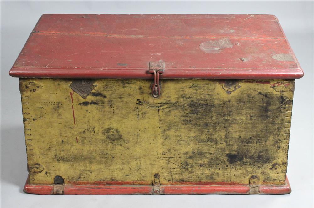 Appraisal: BURMESE GILT AND PAINTED WOOD STORAGE CHEST of typical rectangular