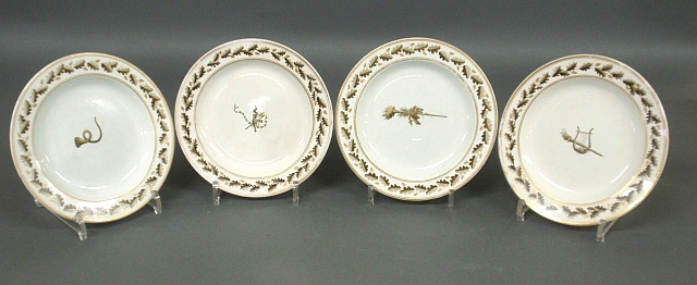 Appraisal: - Set of four early Wedgwood fruit plates c with