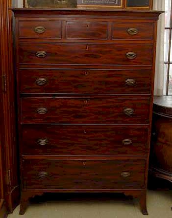 Appraisal: th Century Tall Chest with Dovetailed Case th Century Tall