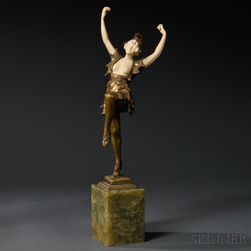 Appraisal: Georges Omerth French fl - Bronze and Ivory Figure of