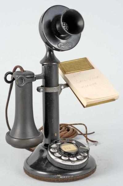 Appraisal: Western Electric Dial Candlestick Telephone Description Circa Black painted brass