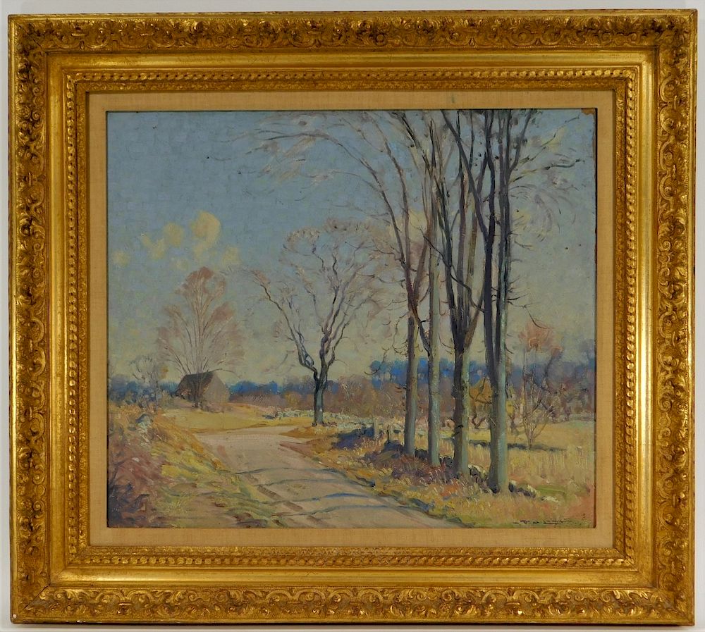 Appraisal: F Mortimer Lamb Impressionist Landscape Painting Frederick Mortimer Lamb Massachusetts