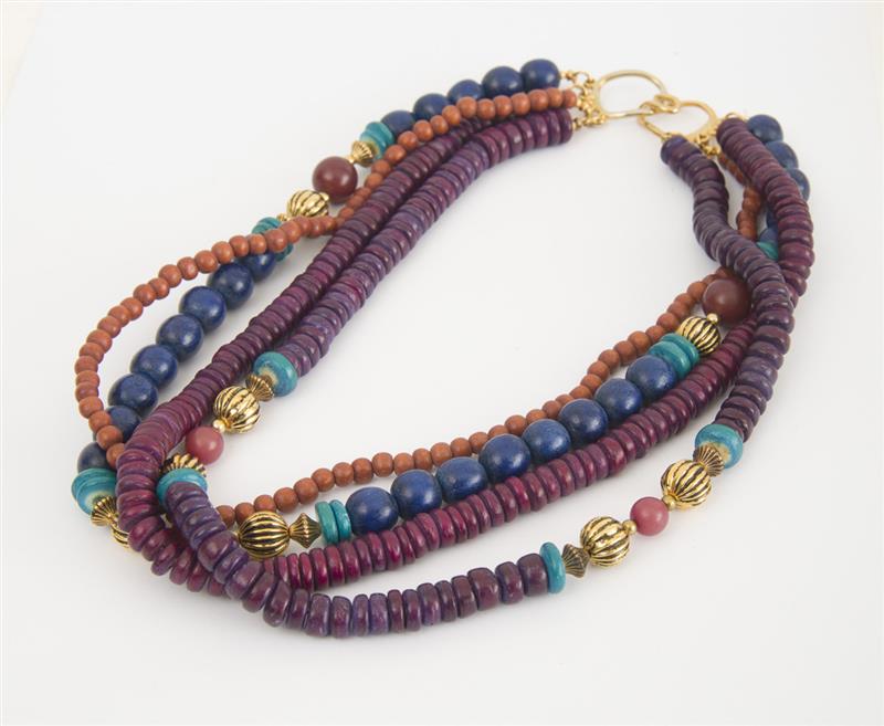 Appraisal: Eight Beaded and Simulated Stone Glass and Other Material Necklaces