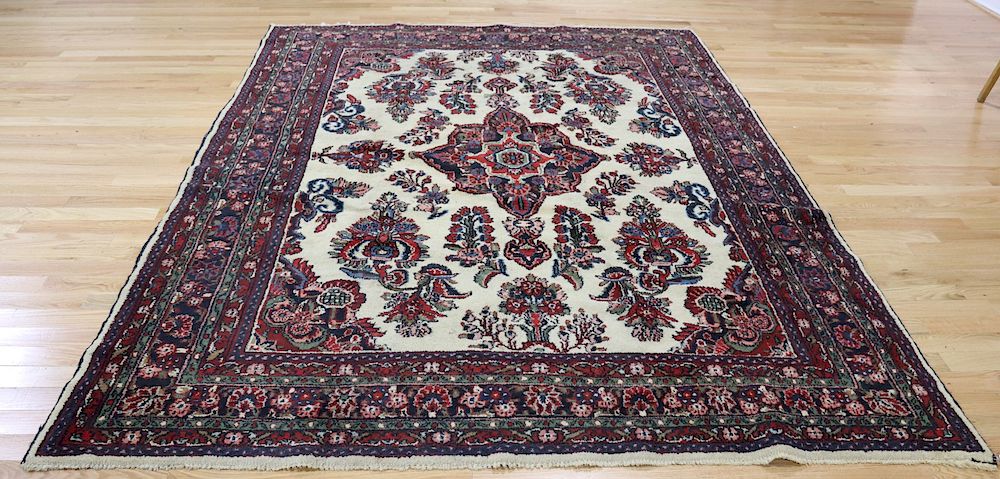 Appraisal: Vintage And Finely Hand Woven Carpet Nice colors pile and