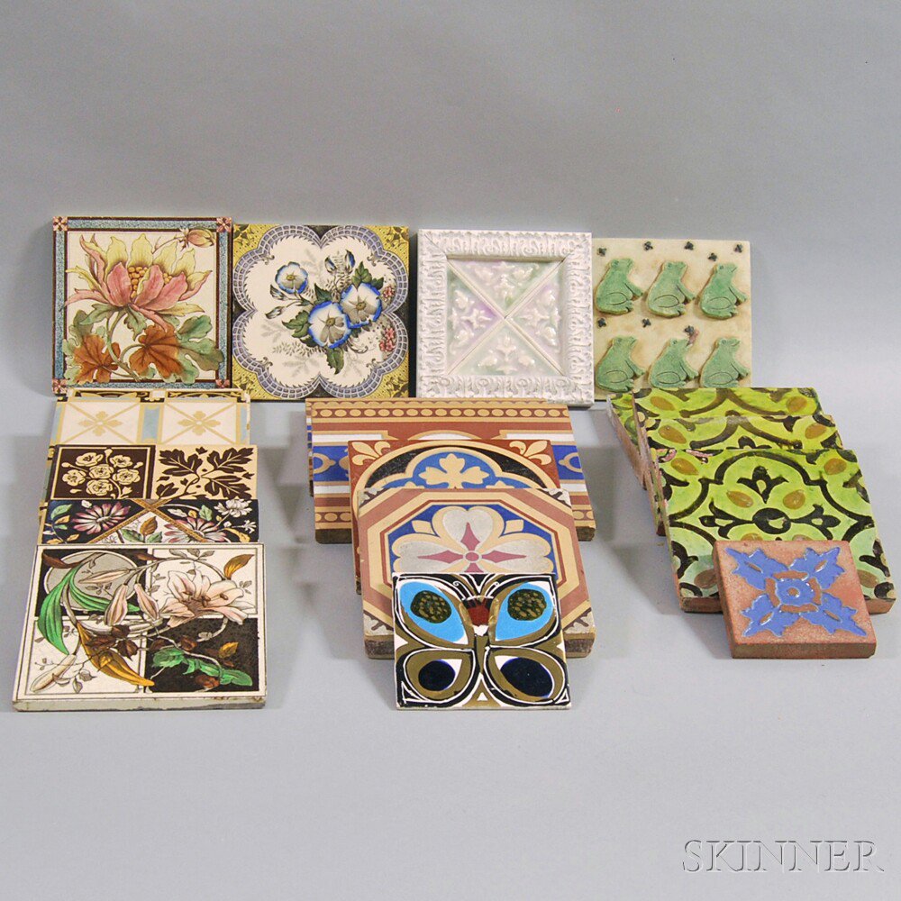 Appraisal: Nineteen Art Pottery Tiles th and th century including three