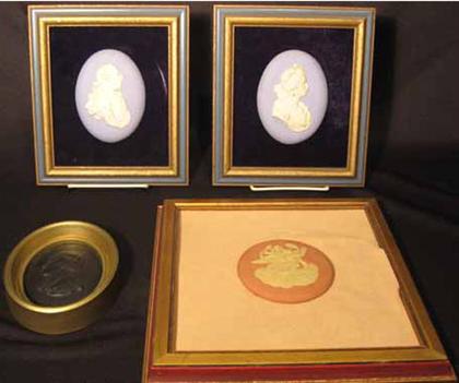 Appraisal: Four piece framed Wedgwood plaques H of Beethoven in PROVENANCE