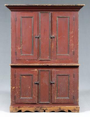 Appraisal: Ohio step back cupboard pine throughout with probably original paint