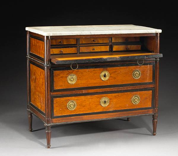 Appraisal: A Louis XVI parcel ebonized bois de citron and mahogany