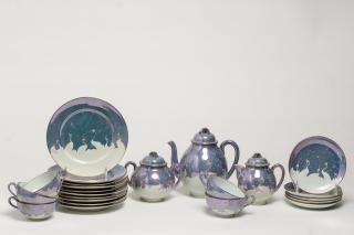 Appraisal: Japanese Antique Nippon Lusterware Partial Teaset Circa comprising a hand-painted