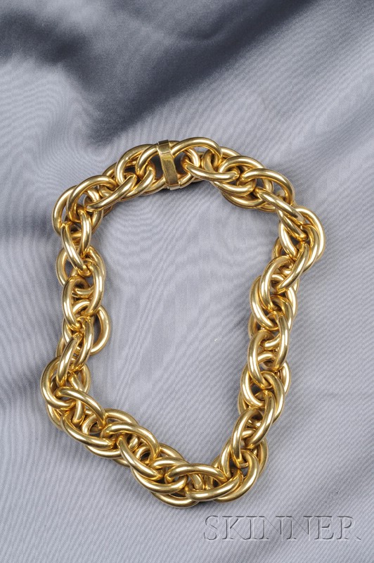 Appraisal: kt Gold Fancy Link Necklace dwt lg in