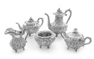 Appraisal: An American Five-Piece Tea and Coffee Service Baltimore Silversmiths Mfg