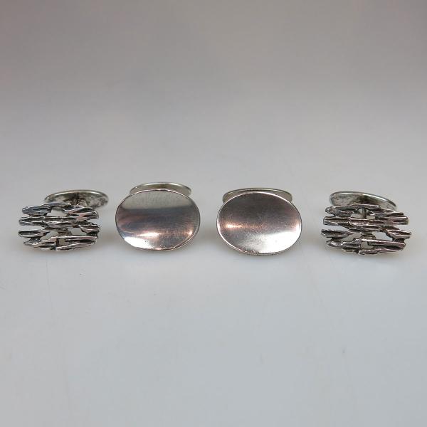 Appraisal: Two Pairs Of Danish Sterling Silver Cufflinks one pair by