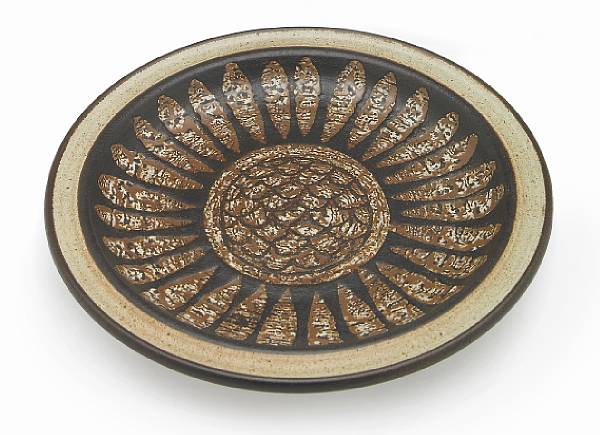 Appraisal: Harrison McIntosh American - shallow bowl stoneware impressed artist's initials