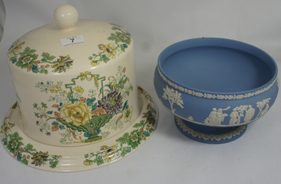 Appraisal: Large Masons Ironstone Covered Cheese Dish and a Large Wedgwood