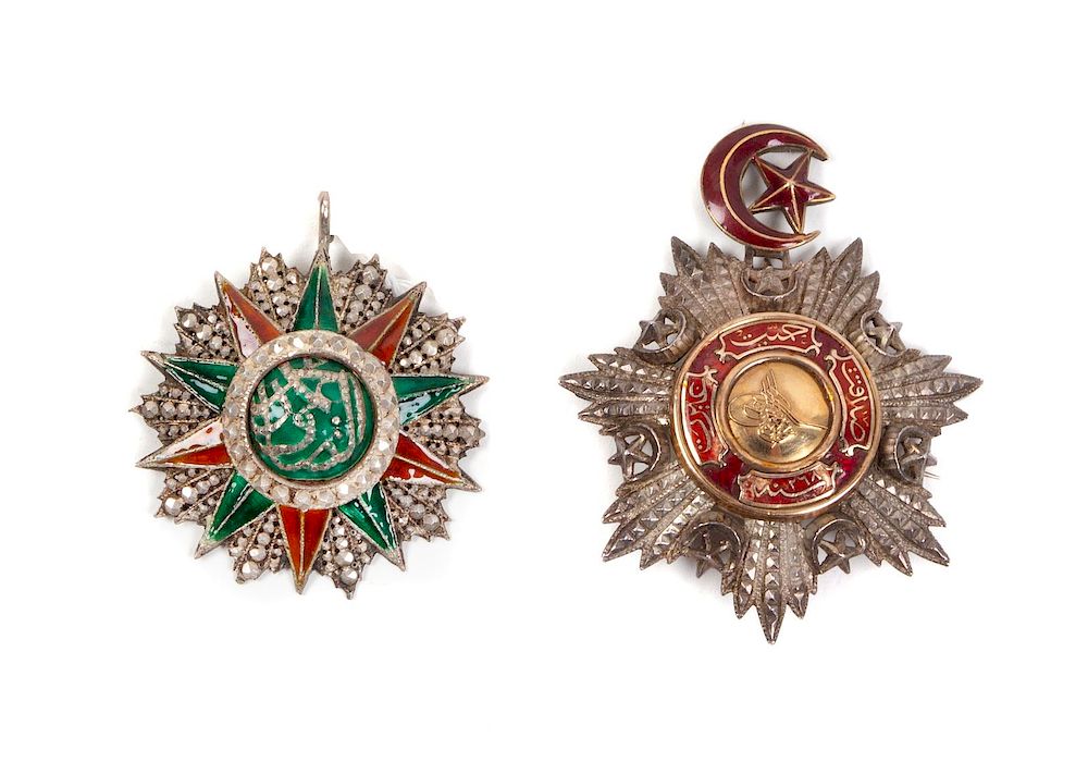 Appraisal: Two Imperial Ottoman Turkish Officer Medallions and Orders of Mejidie