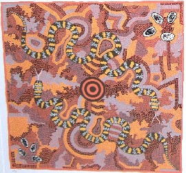 Appraisal: Michelle Possum Nungurrayi born circa Rainbow Serpent screenprint signed 'Michelle