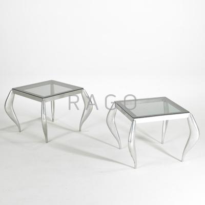 Appraisal: STYLE OF JORDAN MOSER Pair of side tables USA s