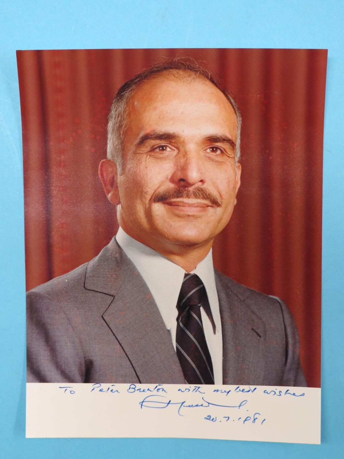 Appraisal: King Hussein of Jordan - - autographed photograph dated