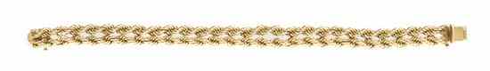 Appraisal: A Karat Yellow Gold Double Row Rope Bracelet Stamp K