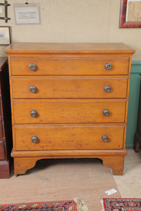 Appraisal: CHEST OF DRAWERS Pine having four graduated drawers with metal