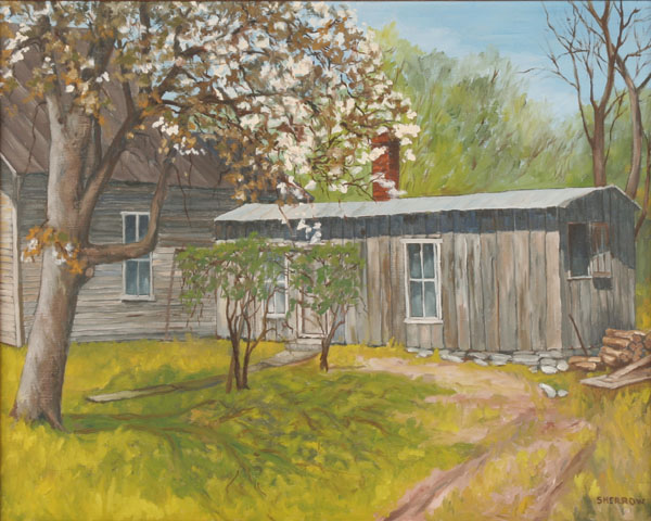 Appraisal: Stephen Sherrow American - Pear Blossoms Oil on canvas Titled