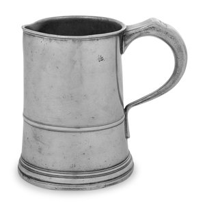 Appraisal: An English Pewter Tankard Circa with mostly illegible hallmarks to