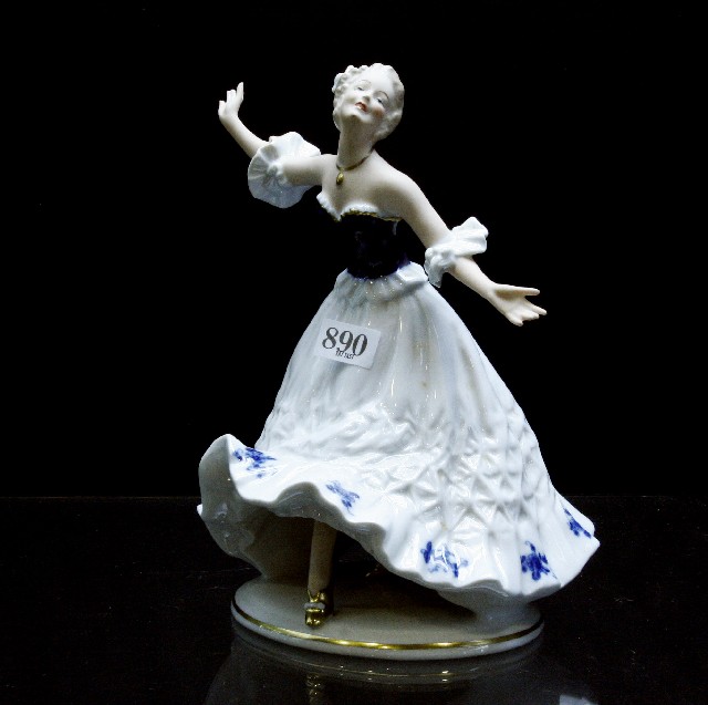 Appraisal: A German figurine of a woman