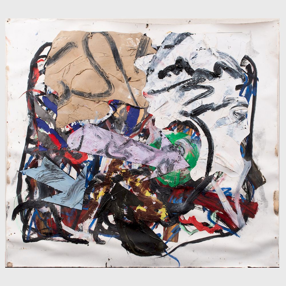 Appraisal: Michael Goldberg - Untitled Mixed media on paper mounted on