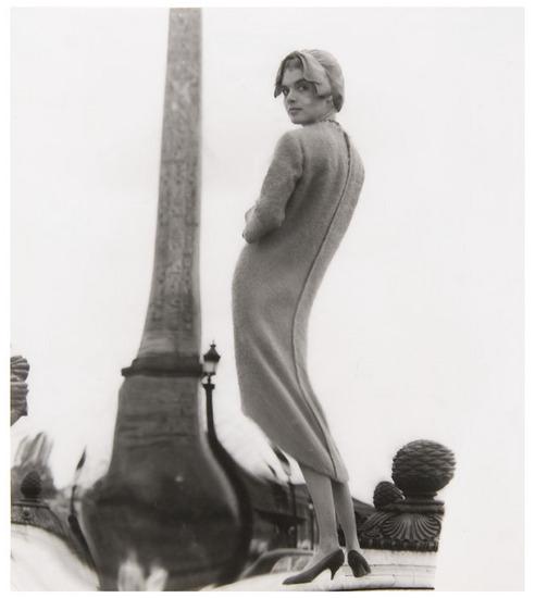 Appraisal: Weegee - Fashion Study Coat and Obelisk Paris ca Gelatin