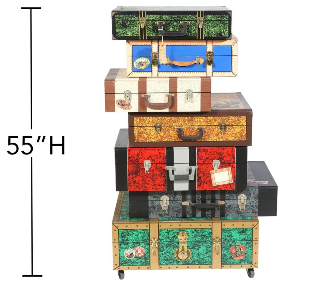 Appraisal: JOSEPH SOMERS 'LUGGATURE' SUITCASE DRESSERJoseph Somers American Contemporary Whimsical 'Luggature'