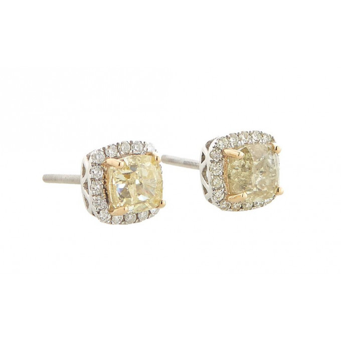 Appraisal: Pair of K White Gold Stud Earrings each with a