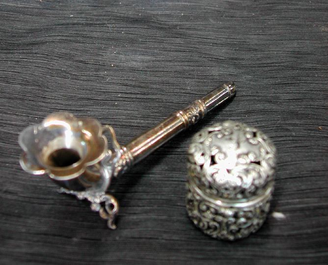 Appraisal: Two American Sterling Silver Items consisting of a diminutive American