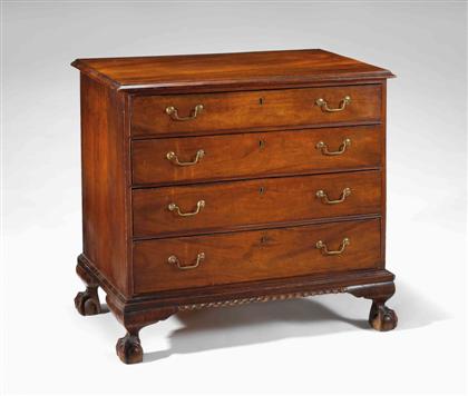 Appraisal: Chippendale mahogany chest of drawers new york circa The rectangular