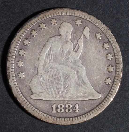 Appraisal: United States seated Liberty type silver quarter dollar VG- Estimate