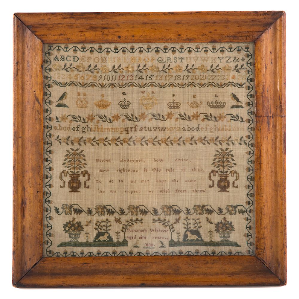 Appraisal: English th century Needlework Sampler Worked by Susannah Whiteley dated