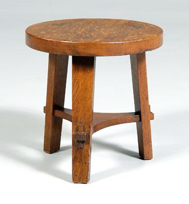 Appraisal: Stickley Arts and Crafts oak stool through tenon construction oak