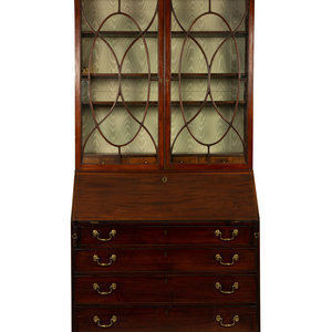 Appraisal: A George III Mahogany Secretary Cabinet TH CENTURY Height x