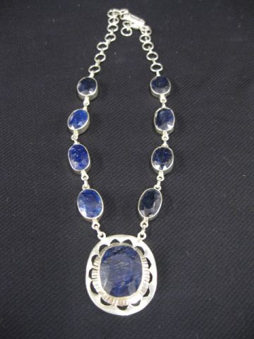 Appraisal: Sapphire Necklace deep blue African gems totaling over carats in