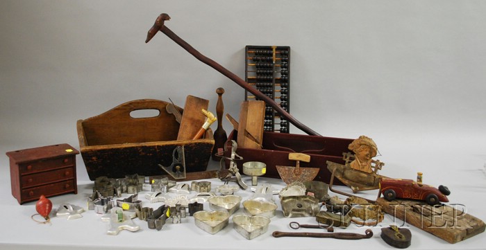 Appraisal: Group of Country and Decorative Items including two wooden carriers