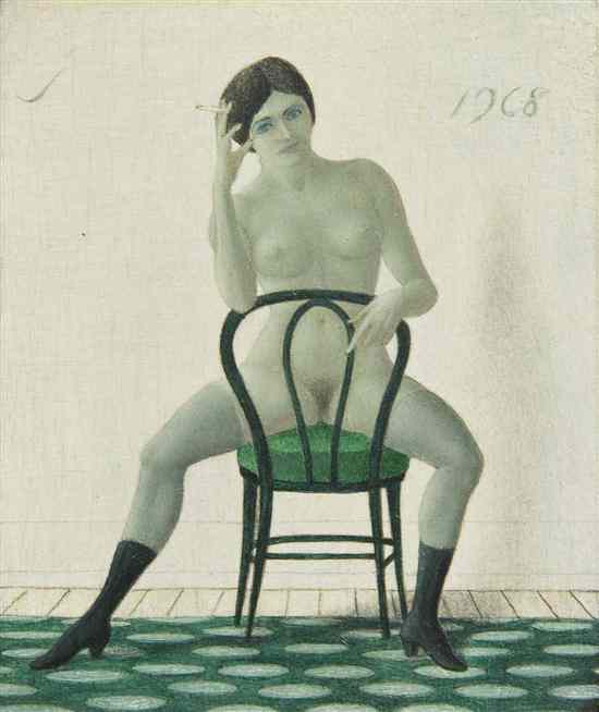 Appraisal: John Wilde American - Seated Nude with Cigarette oil on