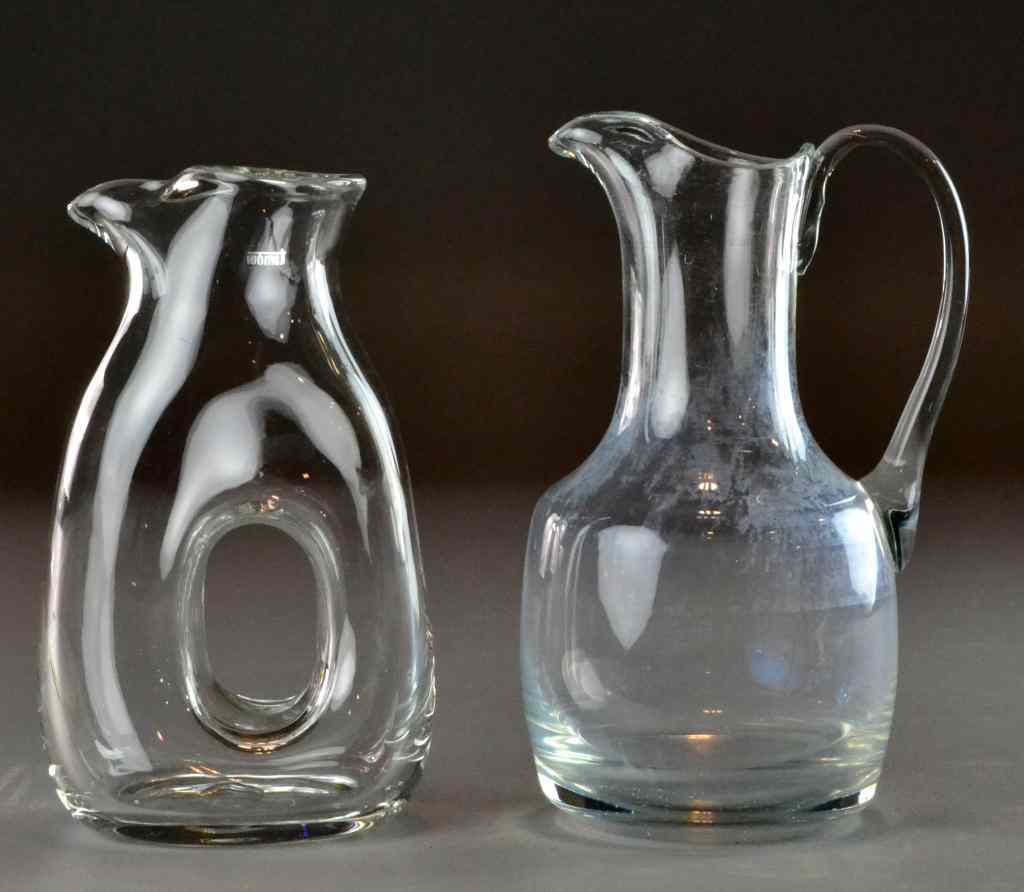 Appraisal: Pcs Fine Polish CrystalTo include two pitchers one of onrganic