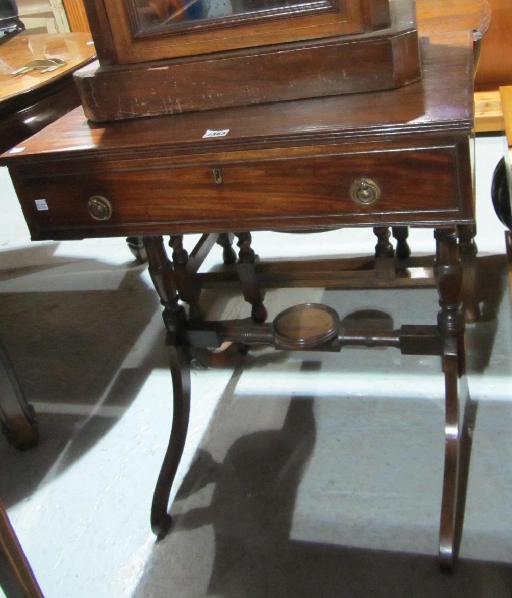 Appraisal: A th century mahogany gentleman's washstand with lift top over