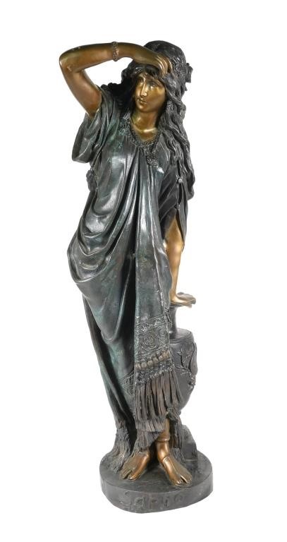 Appraisal: Antique bronze sculpture of Sapho or Sappho of Lesbos signed